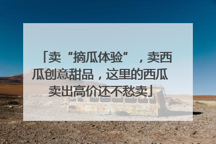 卖“摘瓜体验”，卖西瓜创意甜品，这里的西瓜卖出高价还不愁卖