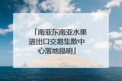 南亚东南亚水果进出口交易集散中心落地昆明