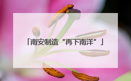 南安制造“再下南洋”