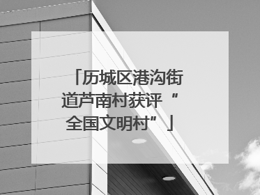 历城区港沟街道芦南村获评“全国文明村”