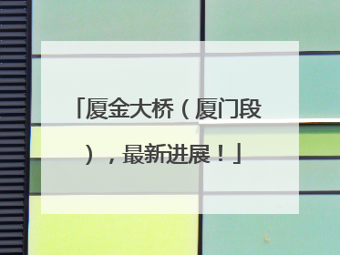 厦金大桥（厦门段），最新进展！