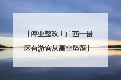 停业整改！广西一景区有游客从高空坠落