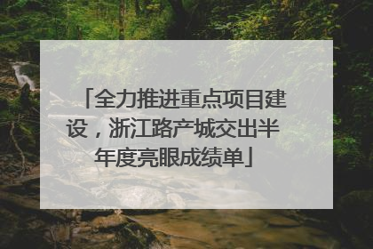 全力推进重点项目建设，浙江路产城交出半年度亮眼成绩单