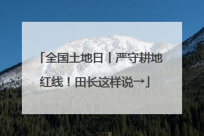 全国土地日丨严守耕地红线！田长这样说→