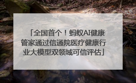全国首个！蚂蚁AI健康管家通过信通院医疗健康行业大模型双领域可信评估