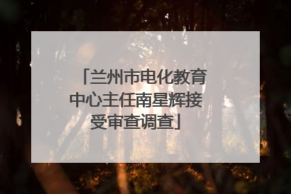 兰州市电化教育中心主任南星辉接受审查调查