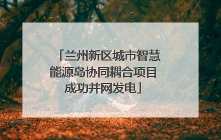 兰州新区城市智慧能源岛协同耦合项目成功并网发电