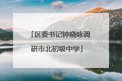 区委书记钟晓咏调研市北初级中学