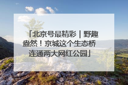 北京号最精彩｜野趣盎然！京城这个生态桥连通两大网红公园