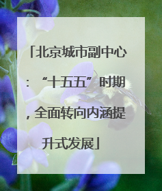 北京城市副中心：“十五五”时期，全面转向内涵提升式发展