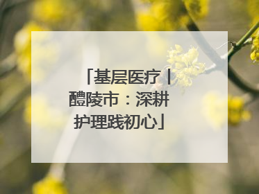 基层医疗丨醴陵市：深耕护理践初心