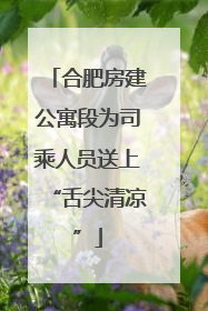 合肥房建公寓段为司乘人员送上“舌尖清凉”