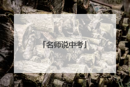 名师说中考
