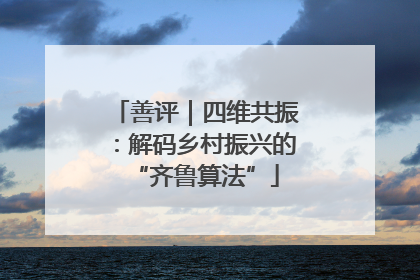 善评｜四维共振：解码乡村振兴的“齐鲁算法”