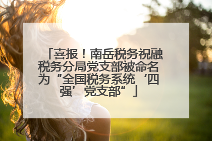 喜报！南岳税务祝融税务分局党支部被命名为“全国税务系统‘四强’党支部”