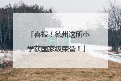 喜报！德州这所小学获国家级荣誉！