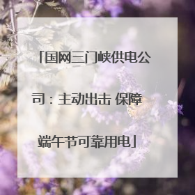 国网三门峡供电公司：主动出击 保障端午节可靠用电