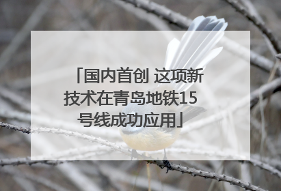 国内首创 这项新技术在青岛地铁15号线成功应用