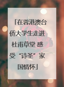 在蓉港澳台侨大学生走进杜甫草堂 感受“诗圣”家国情怀