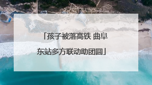 孩子被落高铁 曲阜东站多方联动助团圆