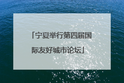 宁夏举行第四届国际友好城市论坛