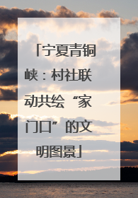 宁夏青铜峡：村社联动共绘“家门口”的文明图景