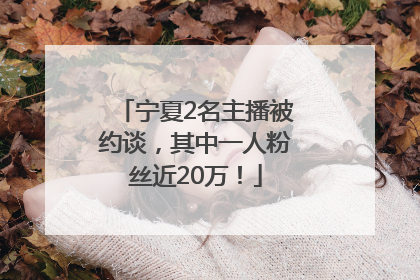 宁夏2名主播被约谈，其中一人粉丝近20万！