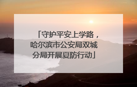 守护平安上学路，哈尔滨市公安局双城分局开展夏防行动