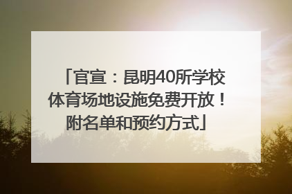 官宣：昆明40所学校体育场地设施免费开放！附名单和预约方式