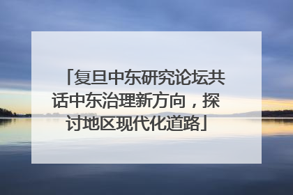 复旦中东研究论坛共话中东治理新方向，探讨地区现代化道路