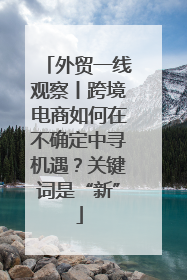 外贸一线观察丨跨境电商如何在不确定中寻机遇？关键词是“新”