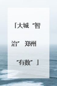 大城“智治” 郑州“有数”