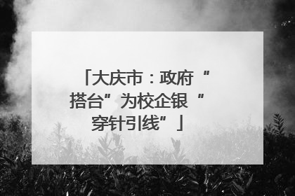 大庆市：政府“搭台”为校企银“穿针引线”