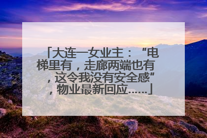 大连一女业主：“电梯里有，走廊两端也有，这令我没有安全感”，物业最新回应……