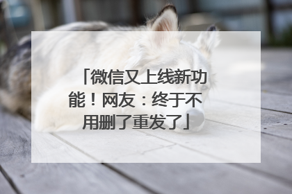 微信又上线新功能！网友：终于不用删了重发了