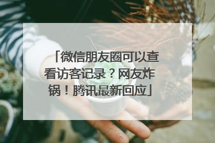 微信朋友圈可以查看访客记录？网友炸锅！腾讯最新回应