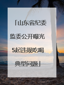 山东省纪委监委公开曝光5起违规吃喝典型问题