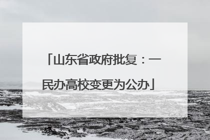 山东省政府批复：一民办高校变更为公办