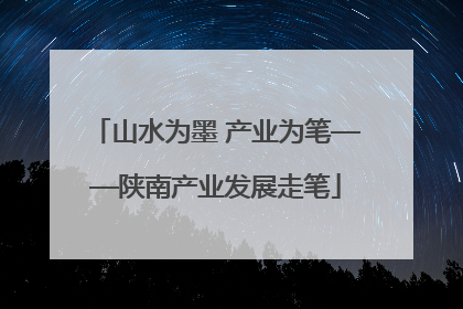 山水为墨 产业为笔——陕南产业发展走笔