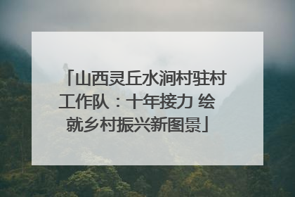 山西灵丘水涧村驻村工作队：十年接力 绘就乡村振兴新图景