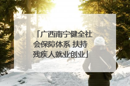 广西南宁健全社会保障体系 扶持残疾人就业创业