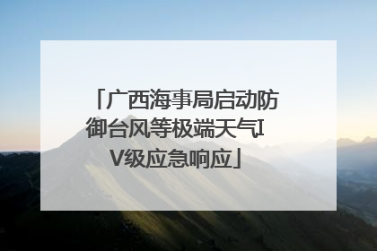广西海事局启动防御台风等极端天气IV级应急响应