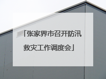 张家界市召开防汛救灾工作调度会