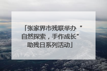 张家界市残联举办“自然探索，手作成长”助残日系列活动