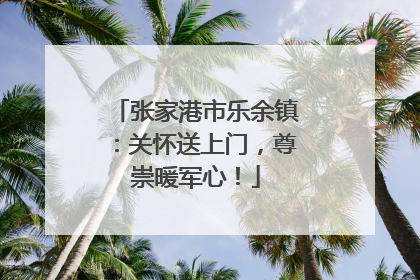 张家港市乐余镇：关怀送上门，尊崇暖军心！
