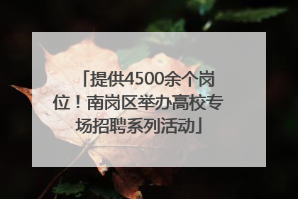 提供4500余个岗位！南岗区举办高校专场招聘系列活动