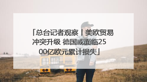 总台记者观察丨美欧贸易冲突升级 德国或面临2500亿欧元累计损失