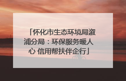 怀化市生态环境局溆浦分局：环保服务暖人心 信用帮扶伴企行
