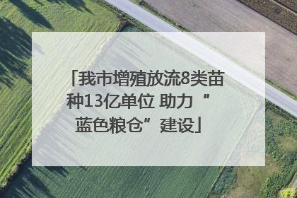我市增殖放流8类苗种13亿单位 助力“蓝色粮仓”建设