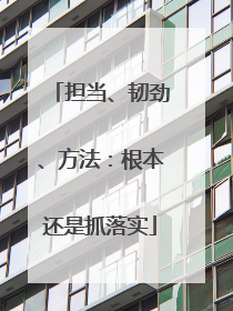 担当、韧劲、方法：根本还是抓落实